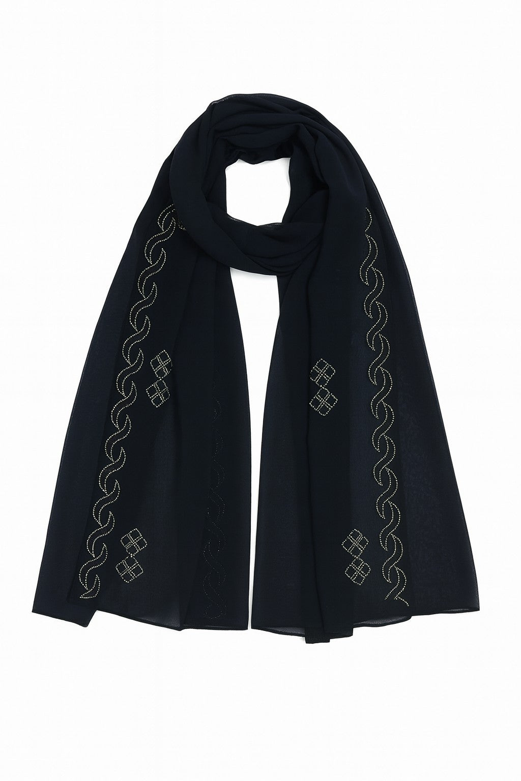 Amodeyah Embellished Hijab – Elegant Crystal Detailing in Multiple Colors