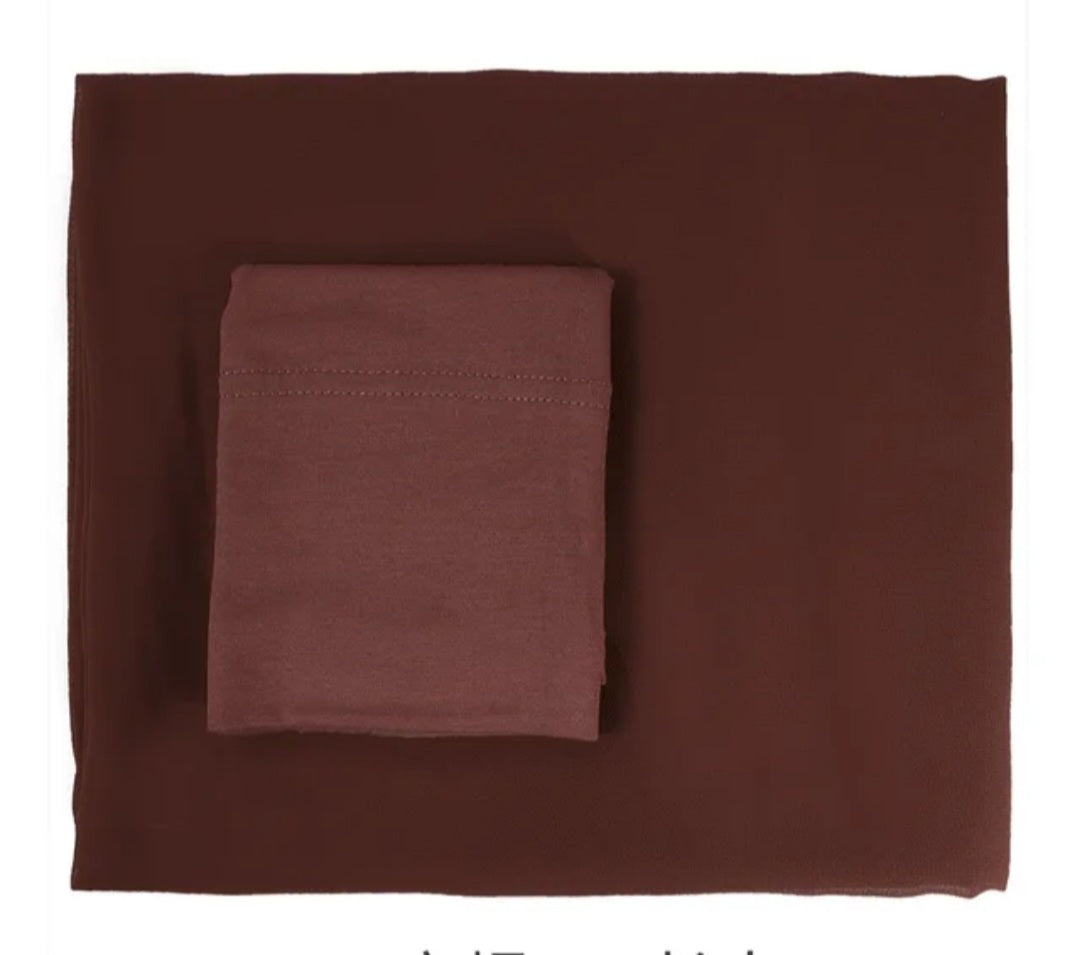 Amodeyah Chiffon Hijabs with Matching Caps Collection