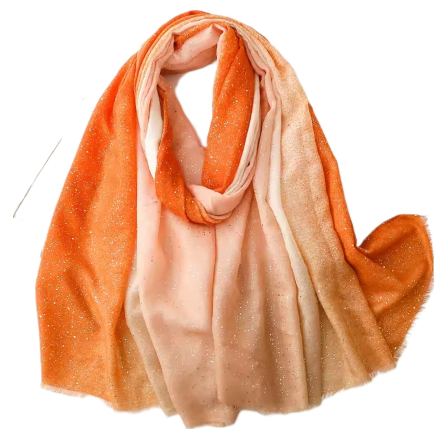 Sparkle Glitter Hijab – Ombré Charcoal to Beige | Elegant Shimmer Scarf 180x70cm