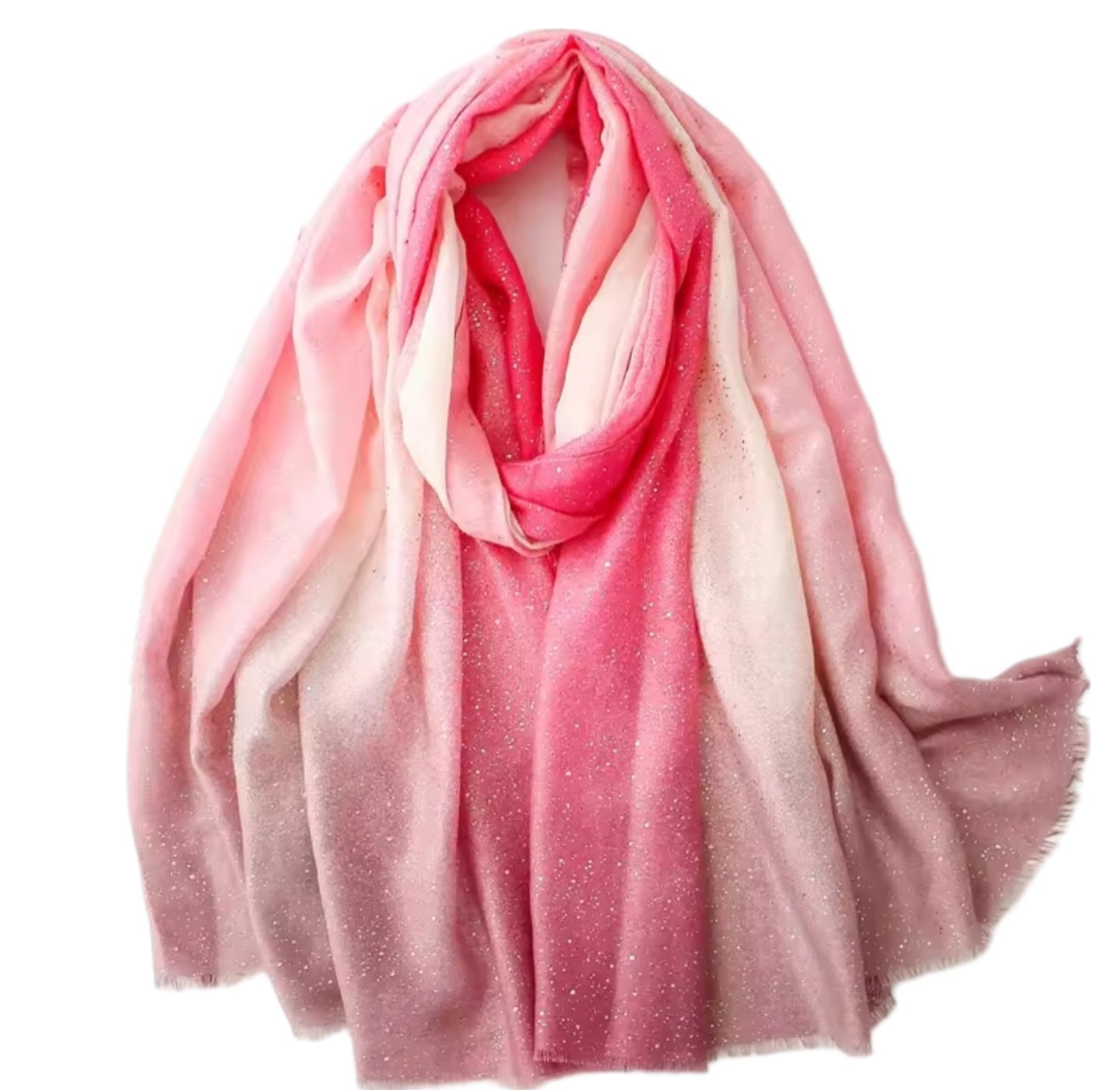 Sparkle Glitter Hijab – Ombré Charcoal to Beige | Elegant Shimmer Scarf 180x70cm