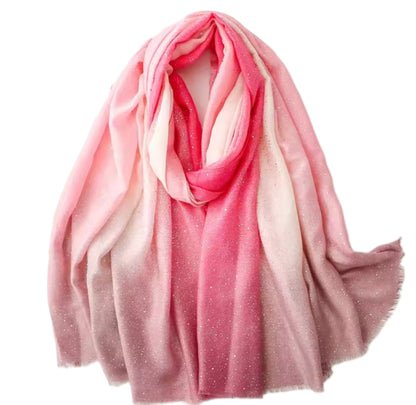 Sparkle Glitter Hijab – Ombré Charcoal to Beige | Elegant Shimmer Scarf 180x70cm