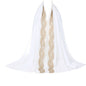 Embellished Luxe Chiffon Hijab – Gold & Silver Bead Embroidery | Elegant Occasion Scarf 180x70cm