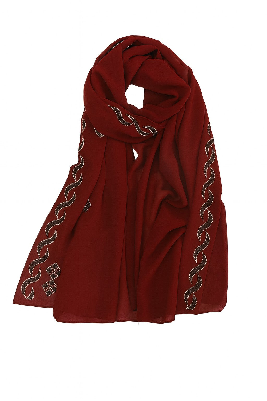 Amodeyah Embellished Hijab – Elegant Crystal Detailing in Multiple Colors