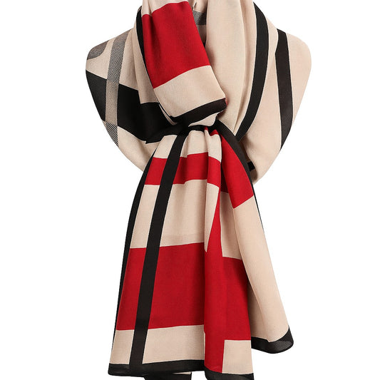 Classic Checkered Hijab – Bold Plaid Lightweight Wrap | 180x70cm