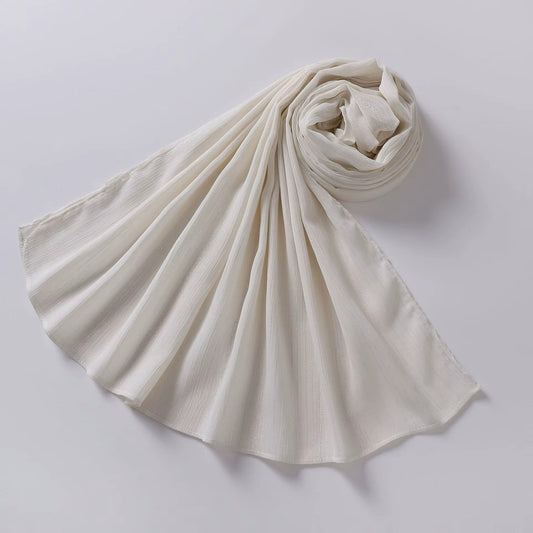 https://www.amodeyah.com/cdn/shop/files/Cream White Crinkle Shimmer Chiffon Hijab – Lightweight, Elegant & Breathable.jpg