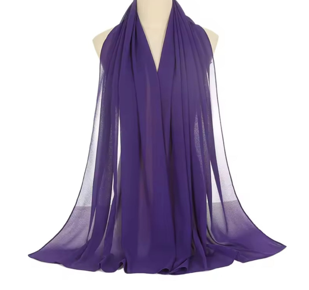 Everyday Essential Plain Chiffon Hijab – Lightweight, Flowing & Elegant