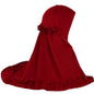 Kids Ruffle One-Piece Hijab – Deep Red