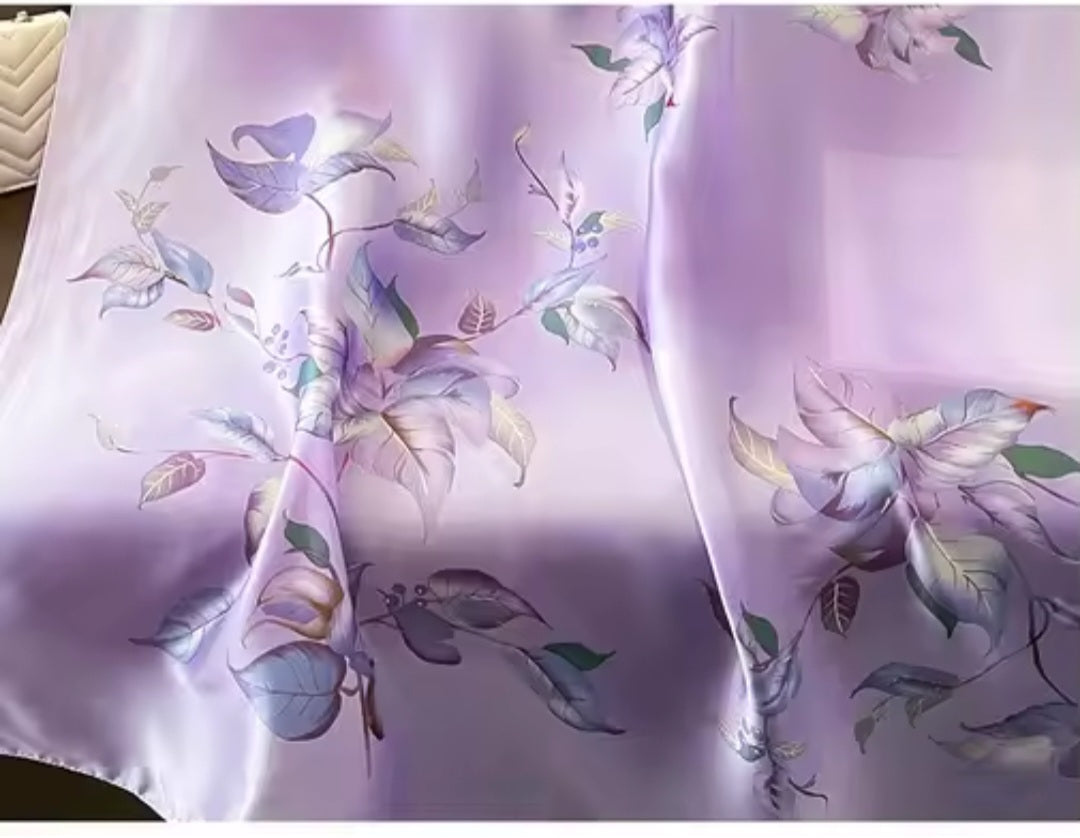 Botanical Satin Silk Hijab Collection – Lightweight, Elegant & Breathable