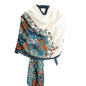 Floral Print Hijab – Navy Edge | Cotton-Mix Scarf