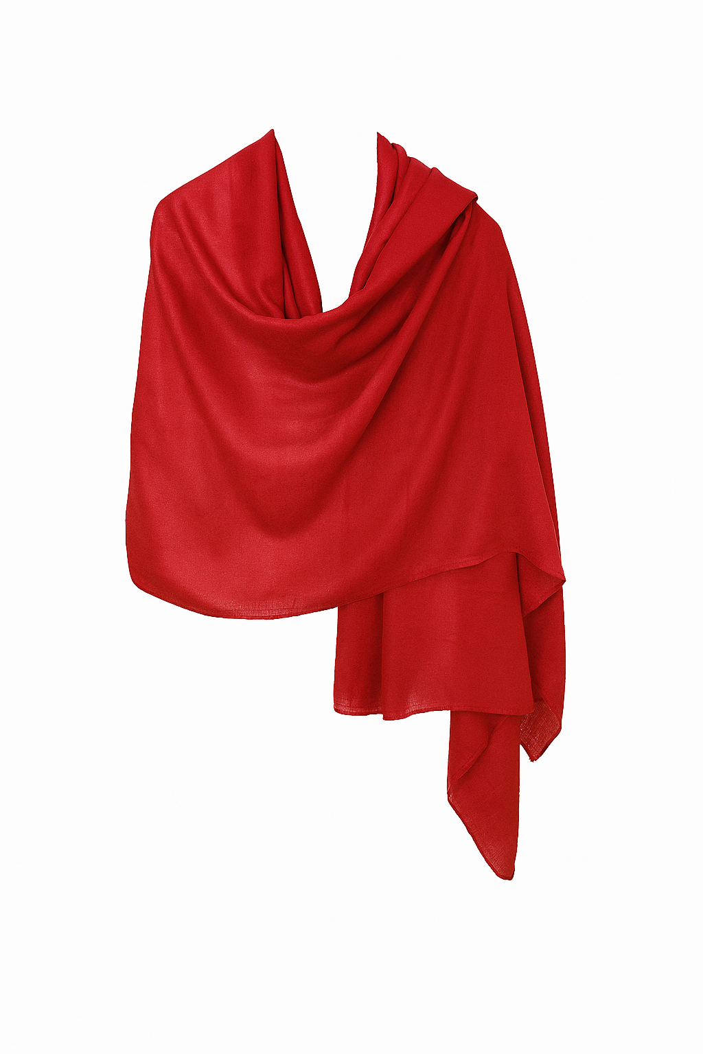 Cotton-Linen Hijab – Red | Textured & Breathable
