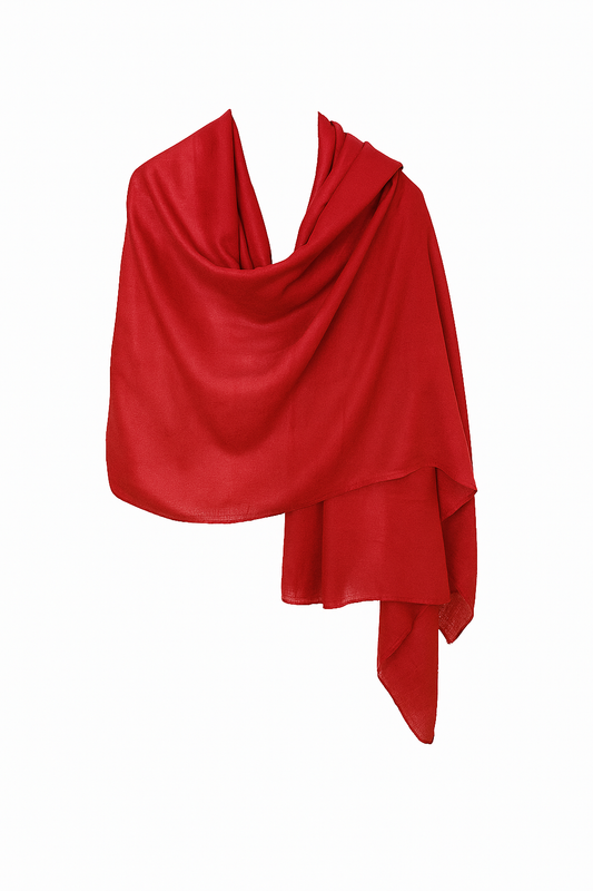 Cotton-Linen Hijab – Red | Textured & Breathable