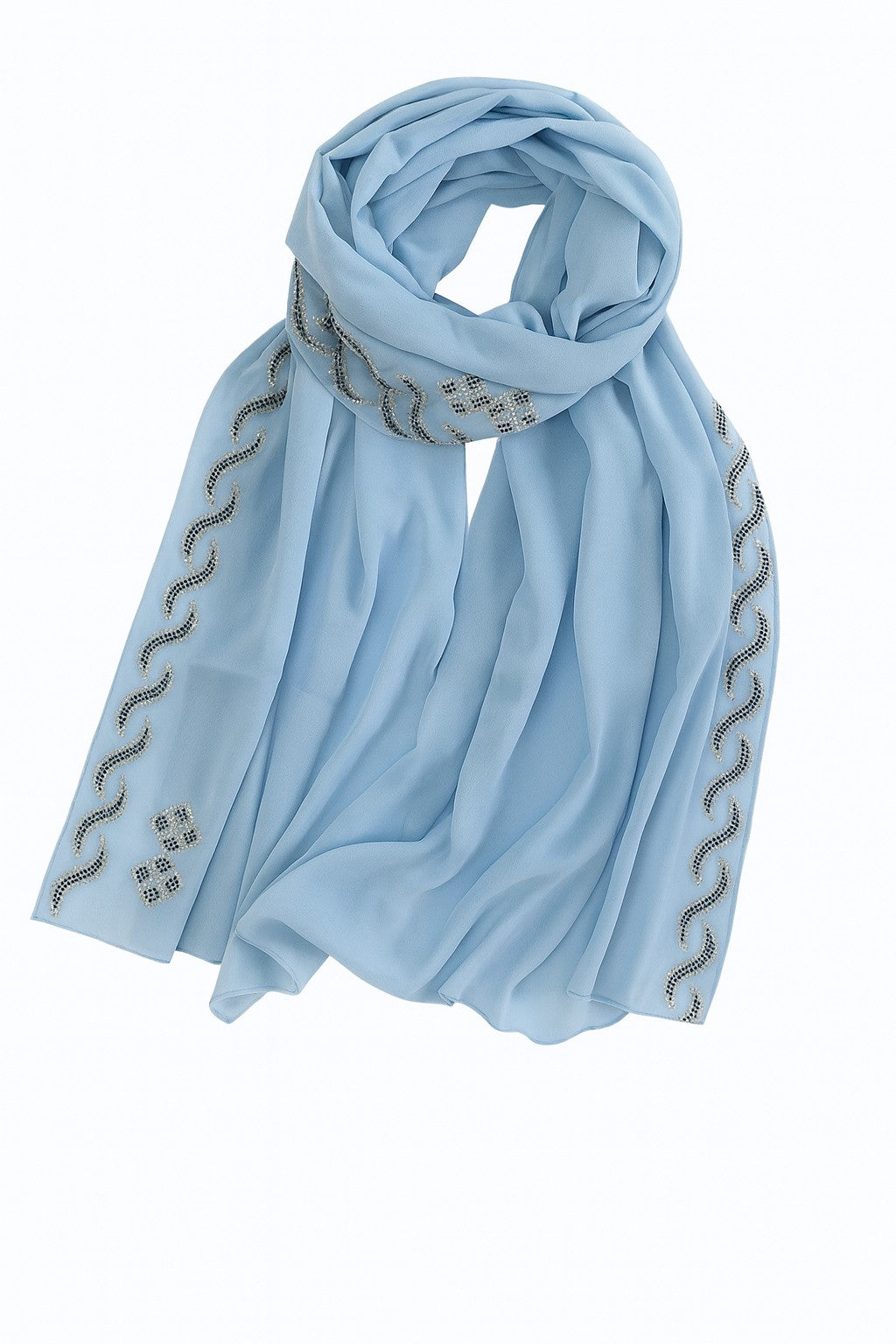 Amodeyah Embellished Hijab – Elegant Crystal Detailing in Multiple Colors