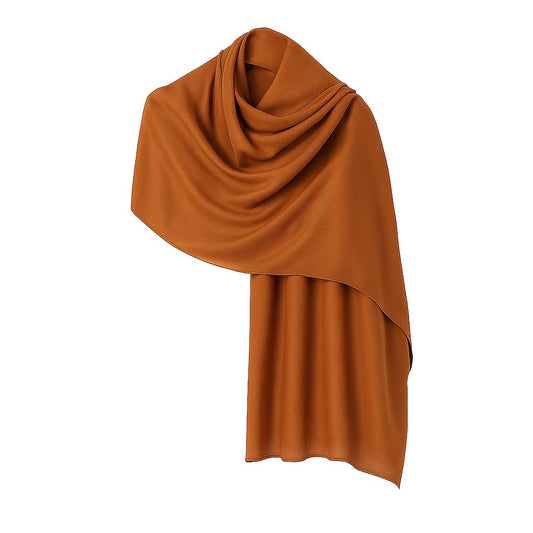 Cotton-Linen Hijab – Bronze | Textured & Breathable