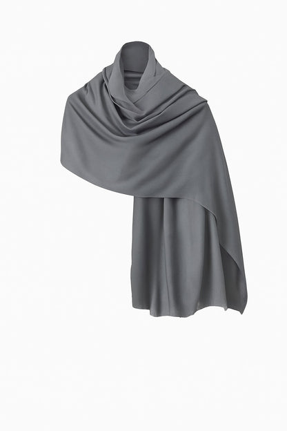Cotton-Linen Hijab – Slate Grey | Textured & Breathable