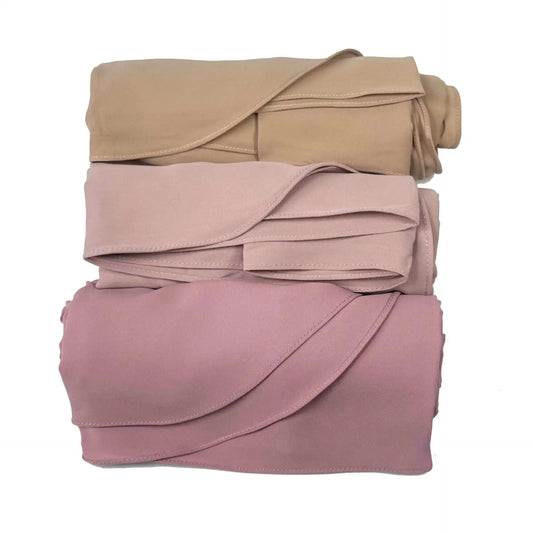 Bare Beauty Chiffon Hijab round cut– Lightweight, Flowy & Breathable Modest Wrap 200 cm